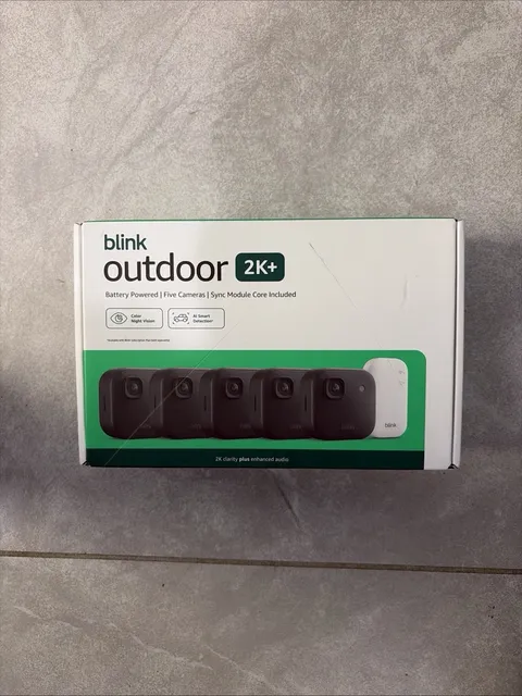 Blink Outdoor 2K+ Wireless Smart Security 5 Camera System with Sync Module Core