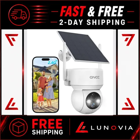 GNCC Solar Security Camera Wireless Outdoor 360° View AI Detection