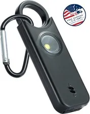 Alarma de seguridad personal: sirena ultra fuerte de 135 dB con luz (negro)