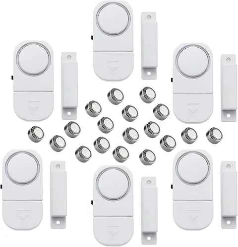 Wireless Door Window Alarm 6 Pack Magnetic Security Sensor w/ Batteries