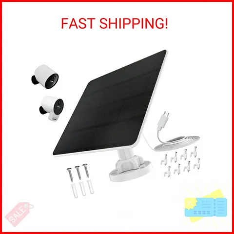 Solar Panel for Simplisafe Outdoor Camera Series 2 Wireless and Wired, IP65 Wate