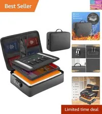 Fireproof Waterproof Document Bag with Lock - Portable Waterproof Document Or...
