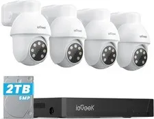 ieGeek 5MP Outdoor/Indoor PoE Security Camera System, Home Wired CCTV, 8CH NVR