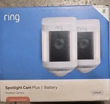 Ring Spotlight Cam Plus Camera Indoor/Outdoor Wireless + Battery - 2-Pack - New