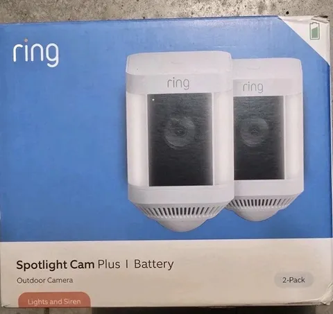 Ring Spotlight Cam Plus Camera Indoor/Outdoor Wireless + Battery - 2-Pack - New