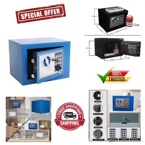 Smart Security Safe Box with Keypad - Durable Steel Construction & Anti-Theft