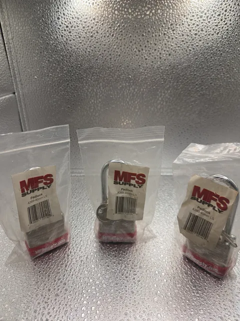 3 MFS Supply A389 40mm Shackle Laminated Steel Padlocks-2 Keys Each-6 Total