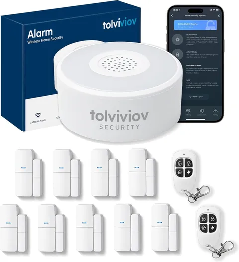 Wireless Home Security System with 12-Piece Alarm Kit and Door Sensors 120dB