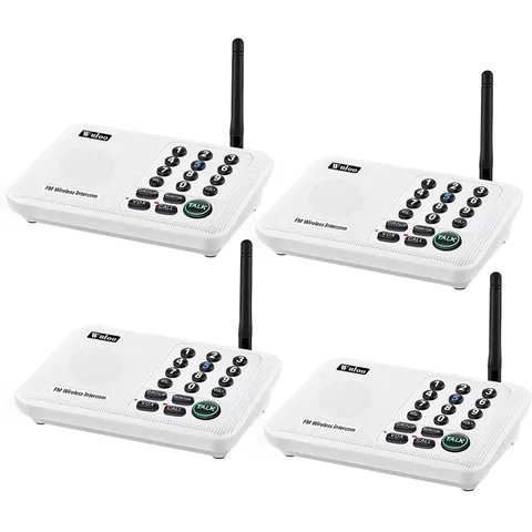 Wuloo FM Wireless Intercoms for Building Office Room Talking 10-Channel Call All