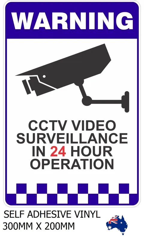 STICKER SECURITY WARNING SELFADHESIVE VINYL PROTECT INFRARED CAMERA SURVEILLANCE