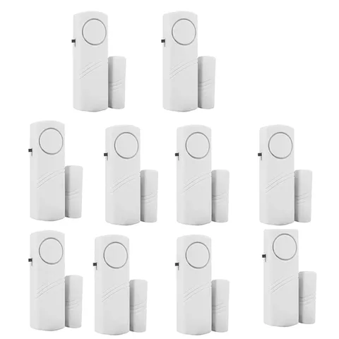 10 Pack Window Alarm Door Magnetic Sensor Alarm for Home Security System, Poo...
