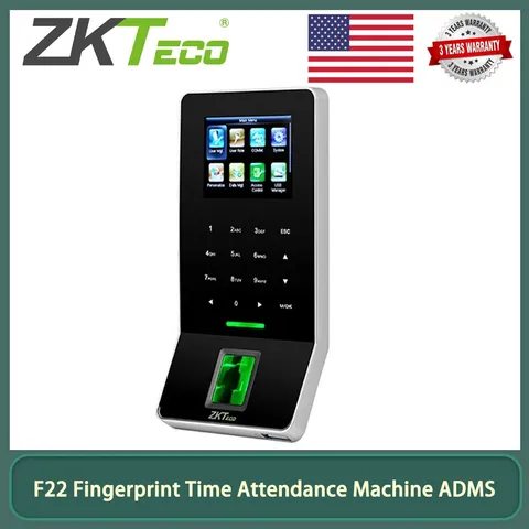 ZKTeco F22 ADMS Employee Biometric Fingerprint Time Attendance Clock System