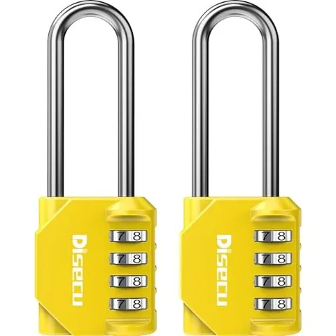 2 Pack disecu 4-Digit Combination Padlock, Waterproof Outdoor Lock for Locker