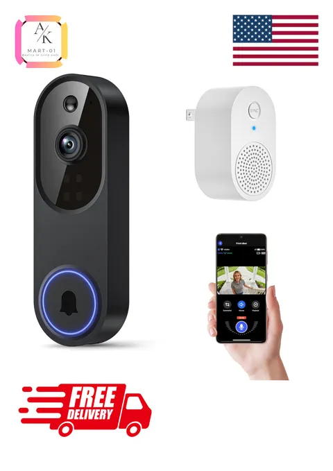 WiFi Ring Doorbell 1080P HD Security Camera Wireless Door Bell Camera With Chime