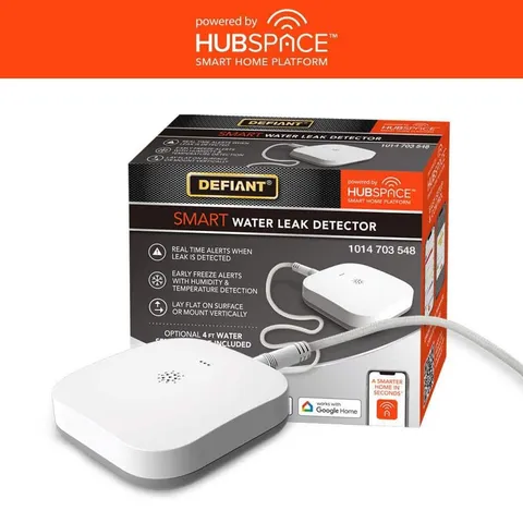 Defiant Wireless Smart Water Leak Detector 4 ft Sensing Cable 1-Pack