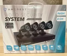 Amcrest 960H 4 Ch DVR Security System 4 Bullet Cameras + Bonus Cables AMDV960H4