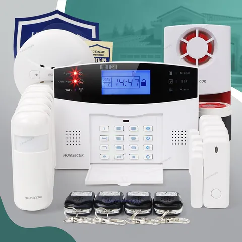 HOMSECUR WIFI 4G Home Security Alarm System  With Wireless Fire Sensor PIR Siren