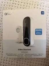 Arlo Wireless Video Doorbell 2nd Gen 2K  AVDK4001-100CNS w/ Chime 2 New Nib