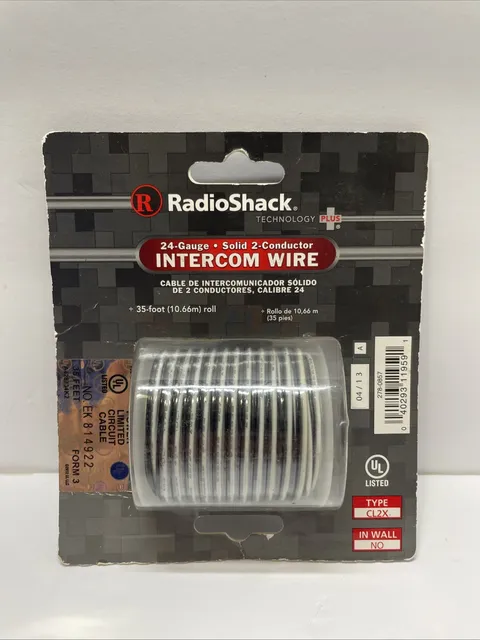 RadioShack Intercom Wire Type CL2X, 35-Foot Solid 2-Conductor Rare Hard to Find!