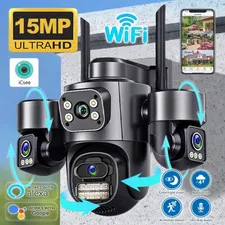 15MP WiFi Security Camera Auto Tracking 3 Screen Color Night Vision CCTV