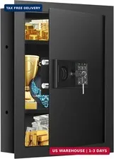 25.6" Tall Fireproof Wall Safes Between Studs 16" Centers with Combo Lock