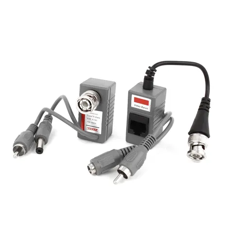 BNC RCA DC 2.1x5.5mm Audio Video Balun Security Camera Pair