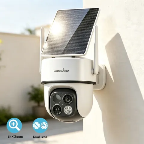 Wansview 2K Dual Lens Wireless Solar Security Camera Outdoor Home Wifi 360° PTZ