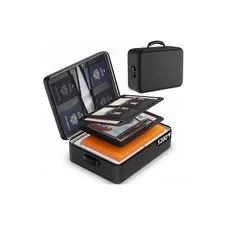 5200°F Fireproof Document Organizer, Lock, Water-Resistant, Black, 15x11x4.1"