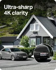 4K Wireless Outdoor Security Camera with Solar Battery Power and Night Vision