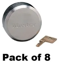 Master Lock 2-7/8" 6271KAW700A-80030 Keyed Alike Puck Shackleless Locks - 8 Pack