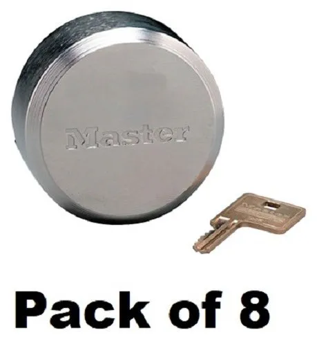 Master Lock 2-7/8" 6271KAW700A-80030 Keyed Alike Puck Shackleless Locks - 8 Pack