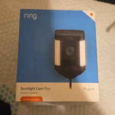 Ring Spotlight Cam Plus 1080p Outdoor Plug-In IP Camera, Color Night, Siren
