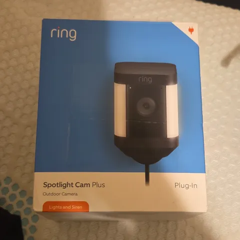 Ring Spotlight Cam Plus 1080p Outdoor Plug-In IP Camera, Color Night, Siren
