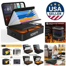 Travel-Friendly Fireproof Document Box | Non-Stick with Water-Resistant Zippers