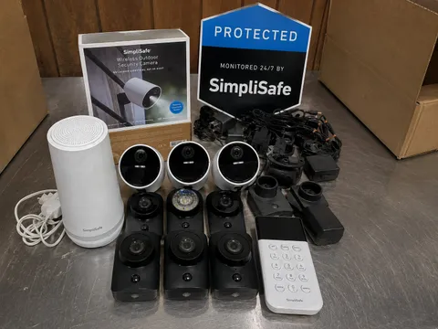 SimpliSafe Home Security Camera Bundle Base Station Keypad 9 Cams + Accessories
