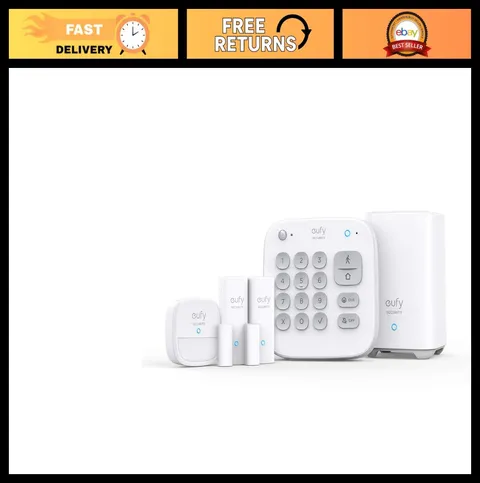 5-Piece Home Security Alarm System Kit, Keypad, Motion & Entry Sensors, App Cont