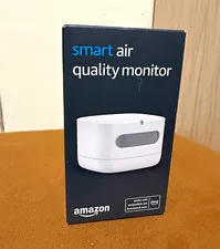 Amazon Smart Air Quality Monitor Indoor White, Alexa Compatible Temp/Humidity