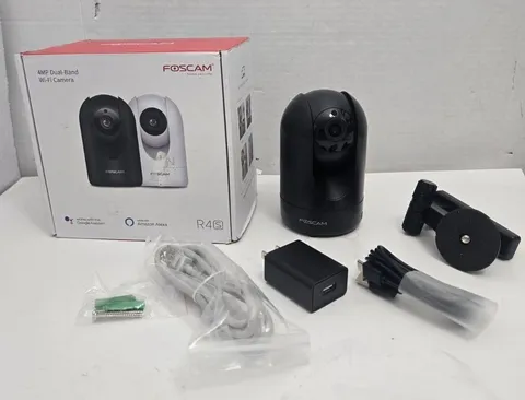 Foscam R4S 4MP Dual-Band Wi-Fi Camera Night Vision Alexa Google BLACK Open Box