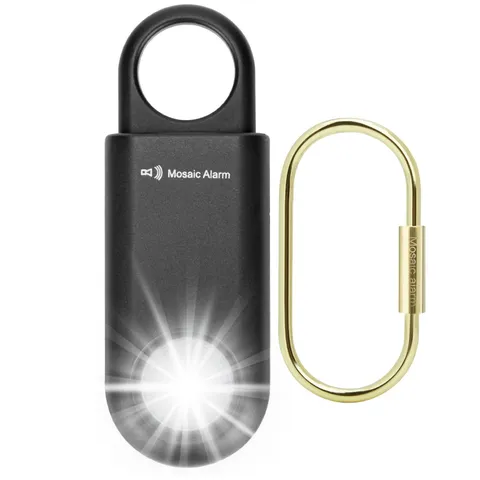 135dB Rechargeable Personal Safety Alarm Strobe Light Flashlight Keychain Sir...