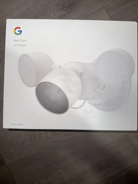 Google Nest Cam with Floodlight - Outdoor/Wired - Smart Security Camera - Snow