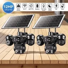 12MP 4K Camara De Seguridad Solar Inalambricas Para Exterior Con Vision Nocturna