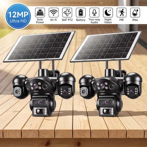 12MP 4K Camara De Seguridad Solar Inalambricas Para Exterior Con Vision Nocturna