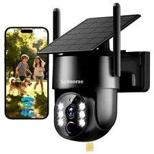 4G LTE Cellular Solar Security Camera Outdoor, No WiFi Needed, 4MP HD Color N...