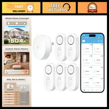 Smart Water Leak Detector 5 Pack - WiFi Sensor with 1804 ft Range, Alarm & 5-Yea