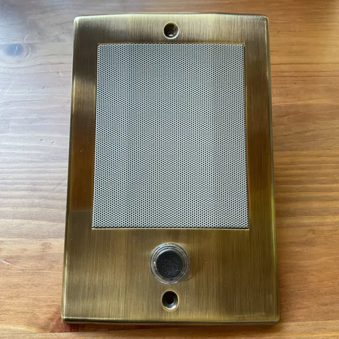 M&S D3BN	INTERCOM DOOR/WALL SPEAKER STATION WITH BELL BUTTON, ANTIQUE BRASS