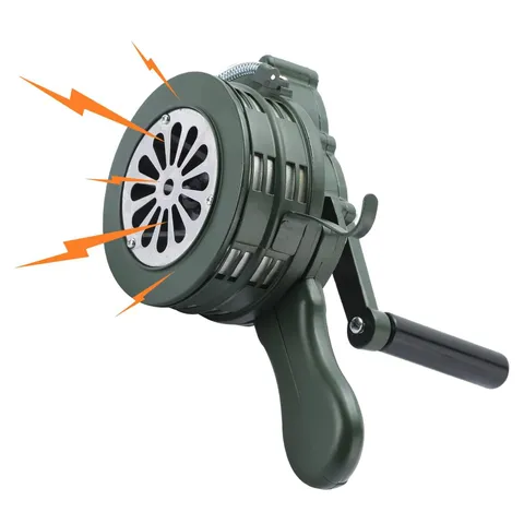 Handheld Air Raid Siren, 110dB Hand Crank Siren