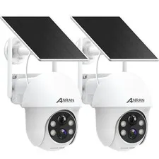2K Security Camera Wireless Outdoor, Solar Outdoor Camera with 360° View, Sma...
