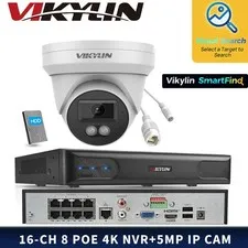 Vikylin Smartfind 8POE 16CH NVR Mini IR MIC POE 5MP Security Camera Systems Lot