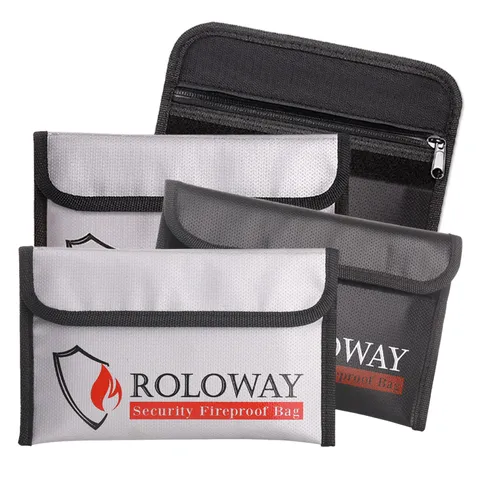 4 Pack Small Fireproof Cash Money Document Bag 5x8 Inch NonItchy Pouch Safe