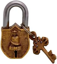 Handmade Rare Door Lock Handmade Brass Antique Padlock Lock: Mahadev Shiv ling